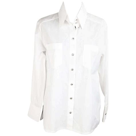 chanel white button down shirt